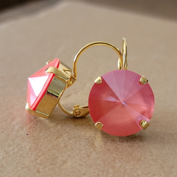 Austrian Crystal Earrings in Gold - Picture 3 of 10